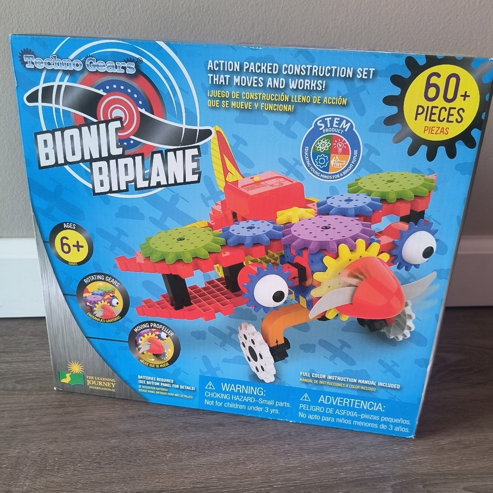 NEW IN BOX - Learning Journey Techno Gears Bionic Biplane Set
